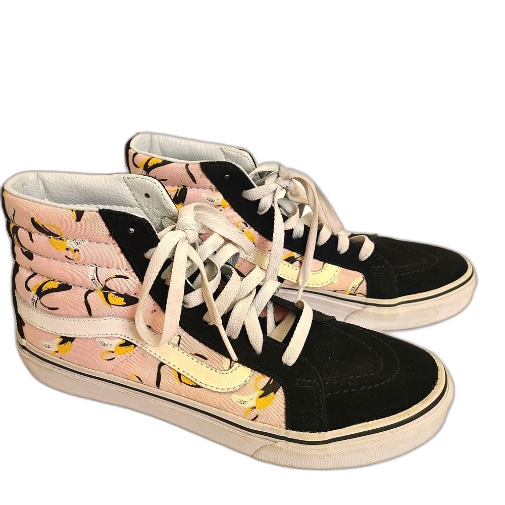 Vans High-Top Sneakers in Black and Pink Women Size 8